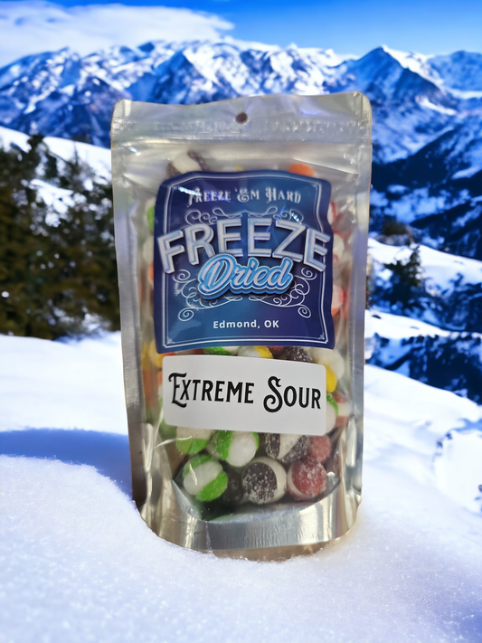 3.5oz Bag - EXTREME SOUR Freeze Dried Fruit Flavored Crunch - Freeze Em Hard