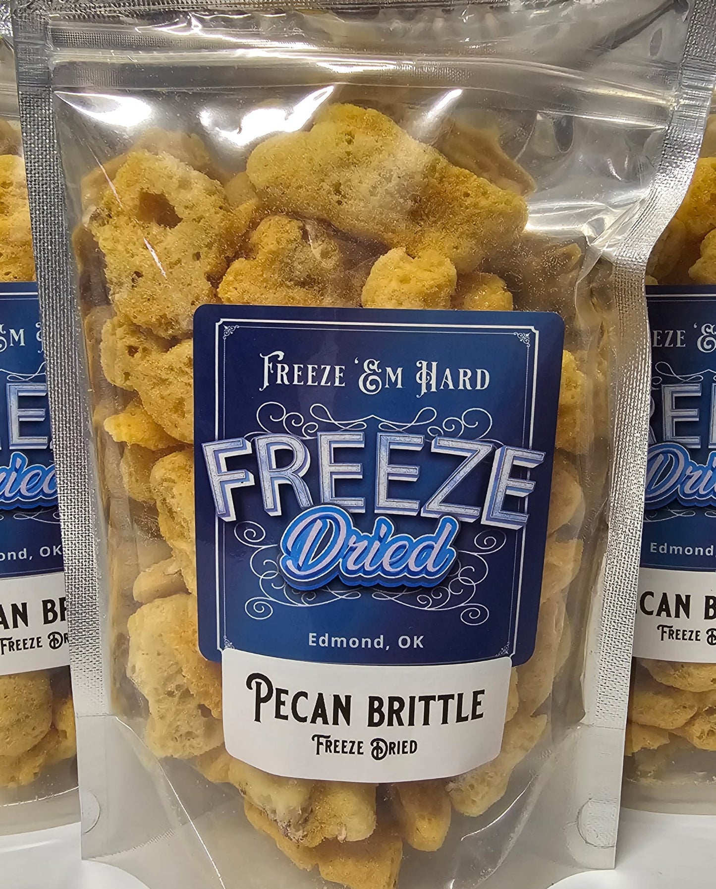 Freeze Dried PECAN BRITTLE PUFFS by Dutch Addictions - Large 6x9 bag