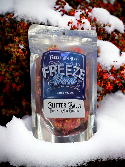 Med Size Bag - Freeze Dried Glitter Balls - Made with Nerd Candy - Freeze Em Hard