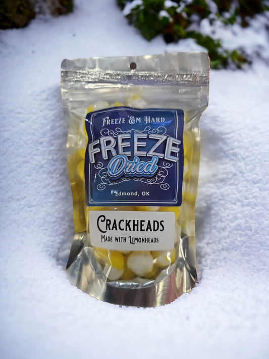 Medium 5x7 Size Bag - Freeze Dried "Crackheads - Lemon Candy" -  Great for Holidays & Stocking Stuffers, Parties, Teachers Gifts, Grandparents and Random Acts of Kindness!