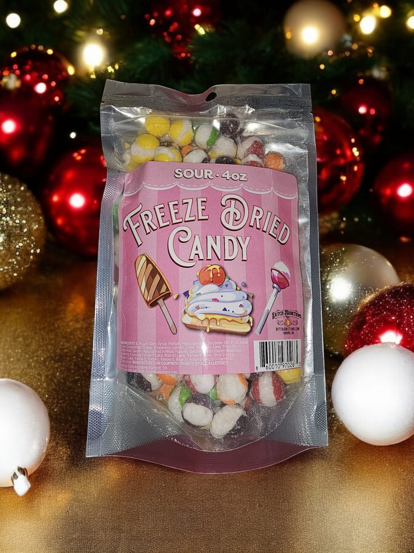 4oz Bag - SOUR Freeze Dried Candy - A Fruit Flavored Crunch with Sour Taste at the End