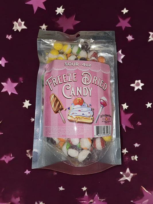 4oz Bag - SOUR Freeze Dried Candy - A Fruit Flavored Crunch with Sour Taste at the End