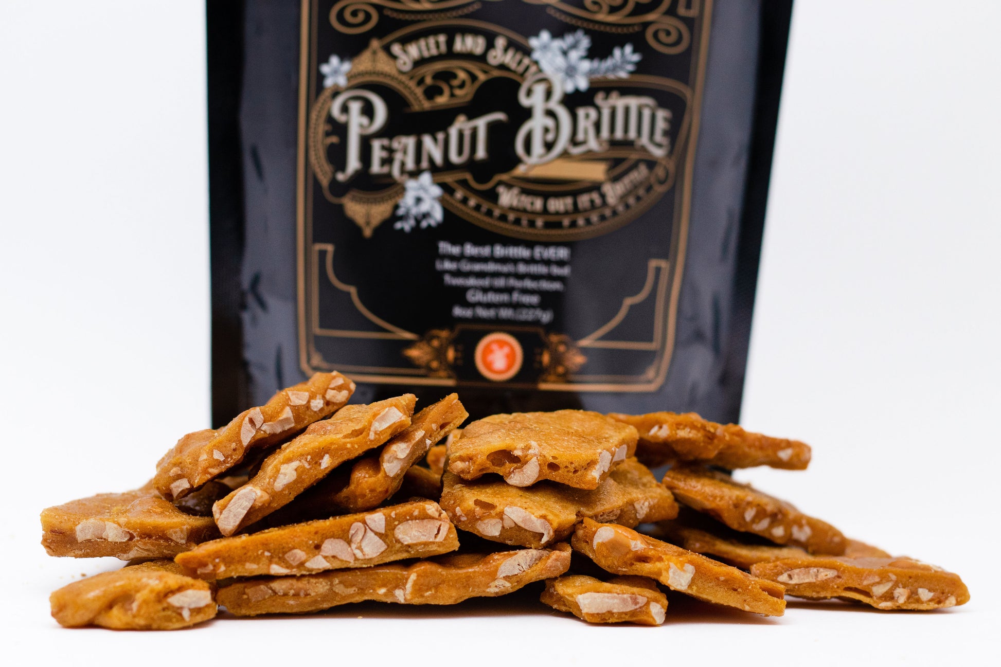 Peanut Brittle - 8oz Crunchy Unique Sweet & Nutty Peanuty Brittle GLUTEN FREE By Dutch Addictions